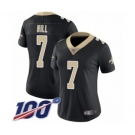 Women's New Orleans Saints #7 Taysom Hill Black Team Color Vapor Untouchable Limited Player 100th Season Football Jersey