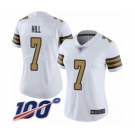 Women's New Orleans Saints #7 Taysom Hill Limited White Rush Vapor Untouchable 100th Season Football Jersey