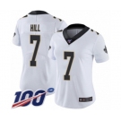 Women's New Orleans Saints #7 Taysom Hill White Vapor Untouchable Limited Player 100th Season Football Jersey