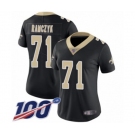 Women's New Orleans Saints #71 Ryan Ramczyk Black Team Color Vapor Untouchable Limited Player 100th Season Football Jersey