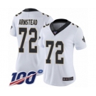 Women's New Orleans Saints #72 Terron Armstead White Vapor Untouchable Limited Player 100th Season Football Jersey