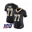 Women's New Orleans Saints #77 Willie Roaf Black Team Color Vapor Untouchable Limited Player 100th Season Football Jersey