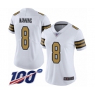 Women's New Orleans Saints #8 Archie Manning Limited White Rush Vapor Untouchable 100th Season Football Jersey