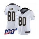 Women's New Orleans Saints #80 Austin Carr White Vapor Untouchable Limited Player 100th Season Football Jersey