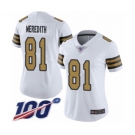 Women's New Orleans Saints #81 Cameron Meredith Limited White Rush Vapor Untouchable 100th Season Football Jersey