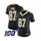 Women's New Orleans Saints #87 Jared Cook Black Team Color Vapor Untouchable Limited Player 100th Season Football Jersey