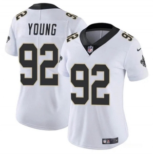 Women's New Orleans Saints #92 Chase Young White Vapor Stitched Game Jersey