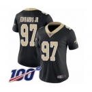 Women's New Orleans Saints #97 Mario Edwards Jr Black Team Color Vapor Untouchable Limited Player 100th Season Football Jersey