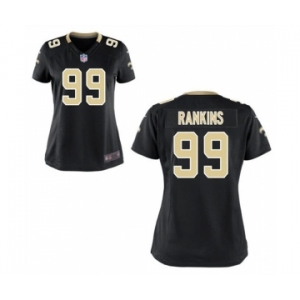 Womens New Orleans Saints #99 Sheldon Rankins Black Game Jersey