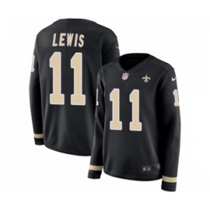 Women's Nike New Orleans Saints #11 Tommylee Lewis Limited Black Therma Long Sleeve NFL Jersey