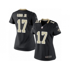 Women's Nike New Orleans Saints #17 Ted Ginn Jr Limited Black Team Color NFL Jersey