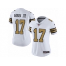 Women's Nike New Orleans Saints #17 Ted Ginn Jr Limited White Rush NFL Jersey