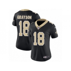 Women's Nike New Orleans Saints #18 Garrett Grayson Vapor Untouchable Limited Black Team Color NFL Jersey