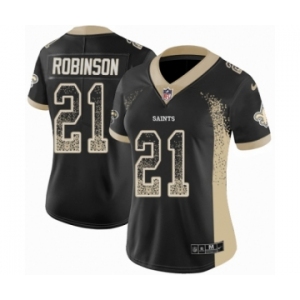 Women's Nike New Orleans Saints #21 Patrick Robinson Limited Black Rush Drift Fashion NFL Jersey