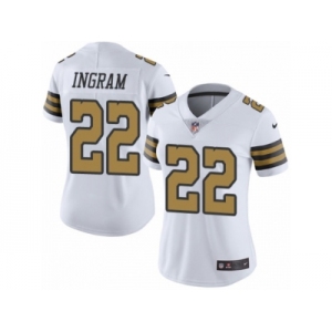 Women's Nike New Orleans Saints #22 Mark Ingram Limited White Rush NFL Jersey