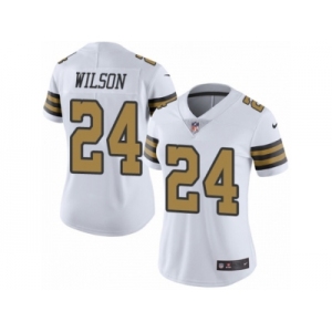 Women's Nike New Orleans Saints #24 Kyle Wilson Limited White Rush NFL Jersey