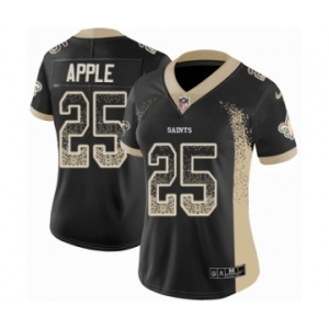 Women's Nike New Orleans Saints #25 Eli Apple Limited Black Rush Drift Fashion NFL Jersey