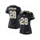 Women's Nike New Orleans Saints #28 Adrian Peterson Limited Black Team Color NFL Jersey