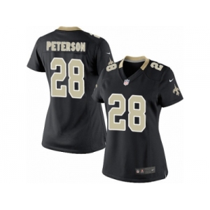 Women's Nike New Orleans Saints #28 Adrian Peterson Limited Black Team Color NFL Jersey