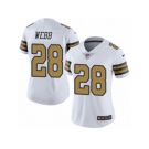 Women's Nike New Orleans Saints #28 B.W. Webb Limited White Rush NFL Jersey