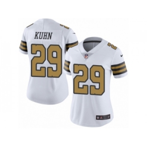 Women's Nike New Orleans Saints #29 John Kuhn Limited White Rush NFL Jersey