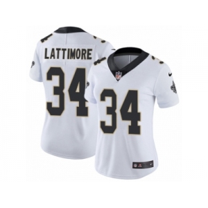 Women's Nike New Orleans Saints #34 Marshon Lattimore Limited White NFL Jersey