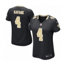 Women's Nike New Orleans Saints #4 Tom Savage Game Black Team Color NFL Jersey