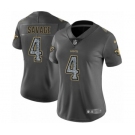 Women's Nike New Orleans Saints #4 Tom Savage Gray Static Vapor Untouchable Limited NFL Jersey