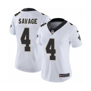 Women's Nike New Orleans Saints #4 Tom Savage White Vapor Untouchable Limited Player NFL Jersey