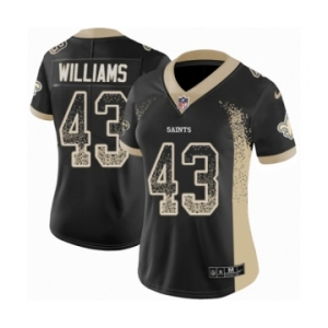 Women's Nike New Orleans Saints #43 Marcus Williams Limited Black Rush Drift Fashion NFL Jersey