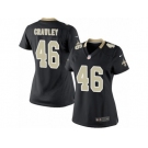 Women's Nike New Orleans Saints #46 Ken Crawley Limited Black Team Color NFL Jersey