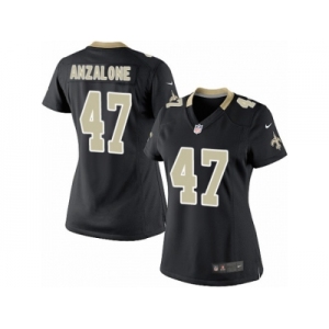 Women's Nike New Orleans Saints #47 Alex Anzalone Limited Black Team Color NFL Jersey