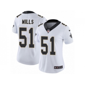 Women's Nike New Orleans Saints #51 Sam Mills Vapor Untouchable Limited White NFL Jersey