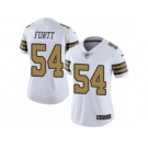 Women's Nike New Orleans Saints #54 Khairi Fortt Limited White Rush NFL Jersey