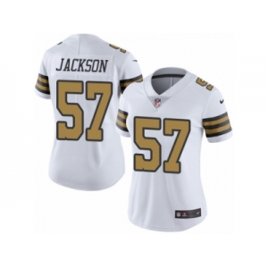 Women's Nike New Orleans Saints #57 Rickey Jackson Limited White Rush NFL Jersey