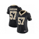 Women's Nike New Orleans Saints #57 Rickey Jackson Vapor Untouchable Limited Black Team Color NFL Jersey