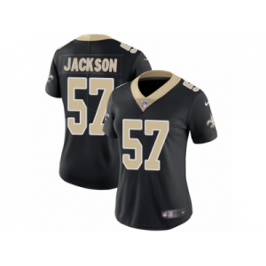 Women's Nike New Orleans Saints #57 Rickey Jackson Vapor Untouchable Limited Black Team Color NFL Jersey