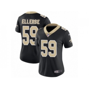 Women's Nike New Orleans Saints #59 Dannell Ellerbe Vapor Untouchable Limited Black Team Color NFL Jersey