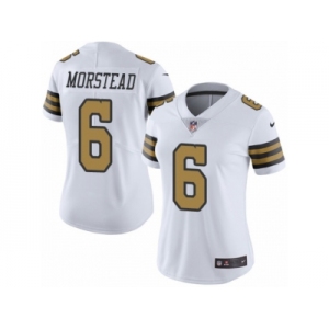 Women's Nike New Orleans Saints #6 Thomas Morstead Limited White Rush NFL Jersey