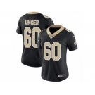 Women's Nike New Orleans Saints #60 Max Unger Vapor Untouchable Limited Black Team Color NFL Jersey