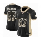 Women's Nike New Orleans Saints #67 Larry Warford Limited Black Rush Drift Fashion NFL Jersey