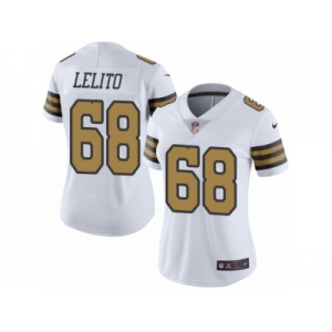 Women's Nike New Orleans Saints #68 Tim Lelito Limited White Rush NFL Jersey