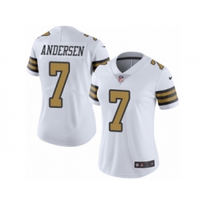 Women's Nike New Orleans Saints #7 Morten Andersen Limited White Rush NFL Jersey
