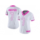 Women's Nike New Orleans Saints #7 Morten Andersen White Pink Stitched NFL Limited Rush Fashion Jersey