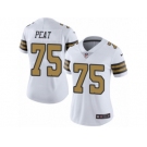 Women's Nike New Orleans Saints #75 Andrus Peat Limited White Rush NFL Jersey