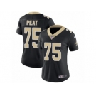 Women's Nike New Orleans Saints #75 Andrus Peat Vapor Untouchable Limited Black Team Color NFL Jersey