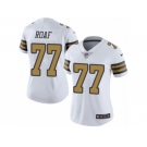 Women's Nike New Orleans Saints #77 Willie Roaf Limited White Rush NFL Jersey