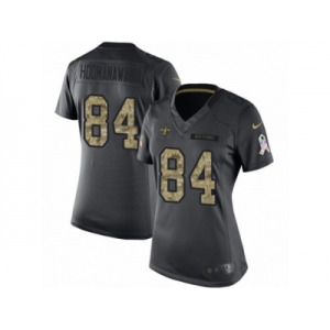 Women's Nike New Orleans Saints #84 Michael Hoomanawanui Limited Black 2016 Salute to Service NFL Jersey