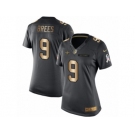 Women's Nike New Orleans Saints #9 Drew Brees Limited Black Gold Salute to Service NFL Jerse