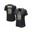 Women's Nike New Orleans Saints #9 Drew Brees Limited Black Strobe NFL Jersey